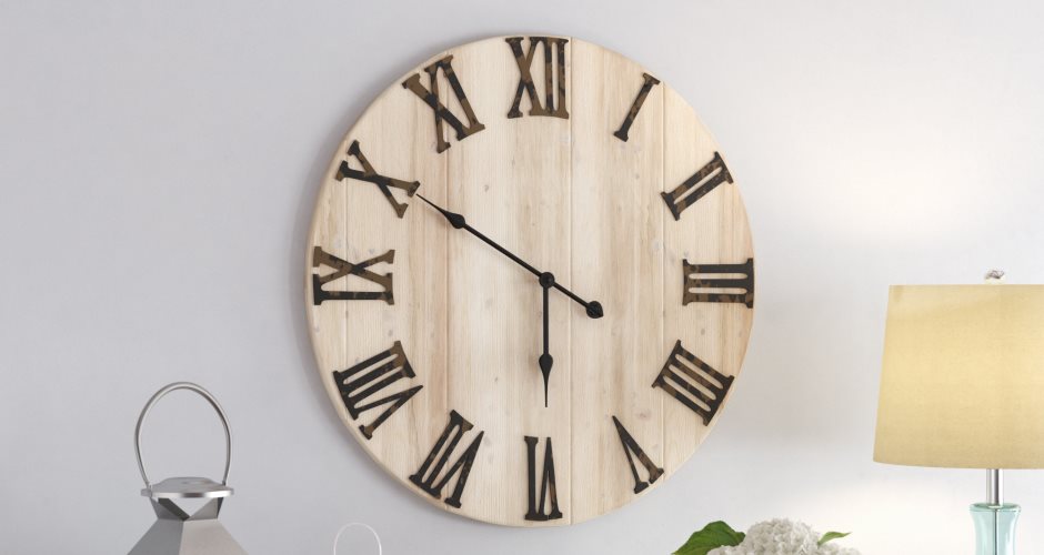 Wood Plank Wall Clock